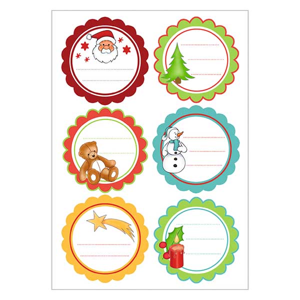 Adesivi per gli auguri di Natale (12 con glitter) Adesivi per gli auguri di Natale (12 con glitter)