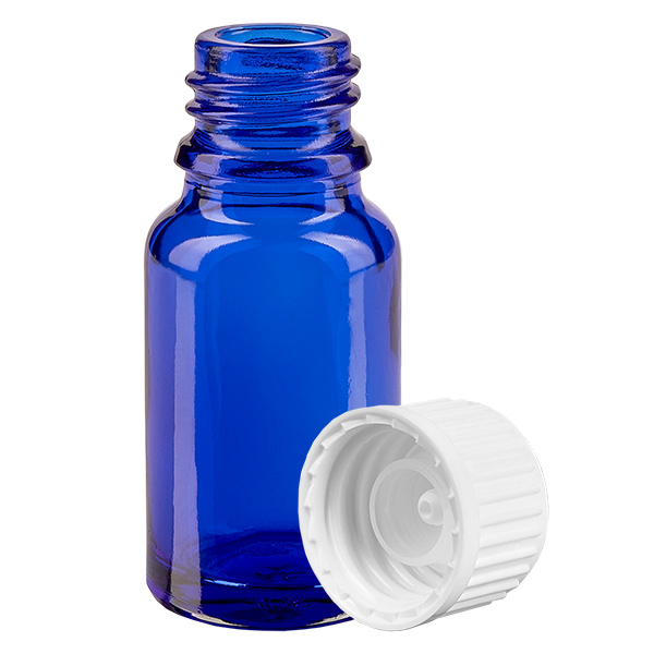 10ml Globuliflasche 3mm Giessring weiß Standardverschluss BlueL. UT18/10
