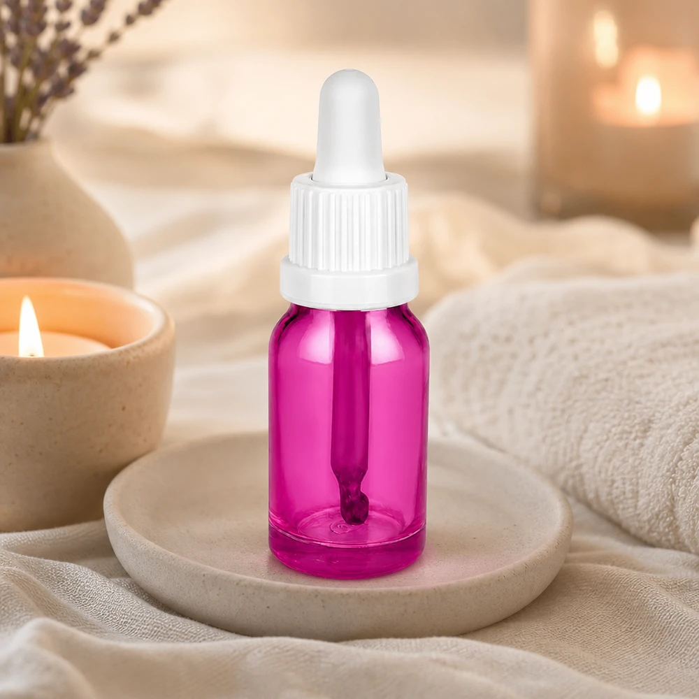 10ml Pipettenflasche weiss Originalität Schraubverschlusserschluss PurpleLine UT18/10 Stilvolle violette Glasflasche 10ml mit ergonomischem Tropfer OV PurpleLine UT18/10
