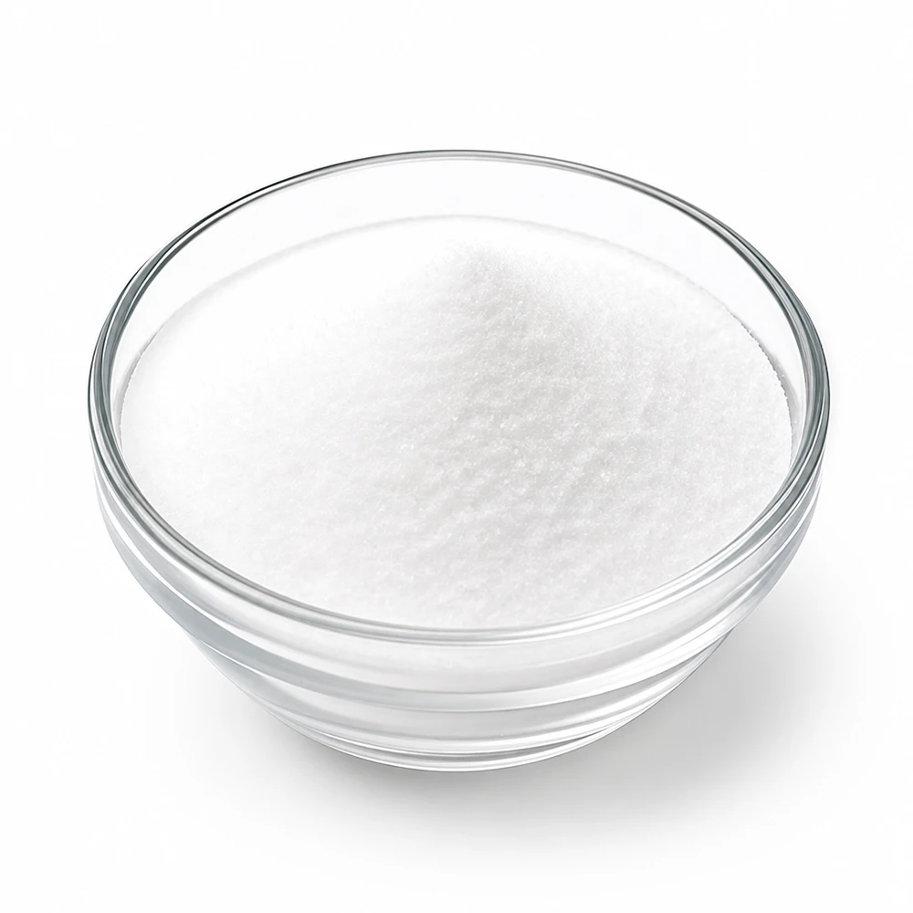 Acido citrico cristallino bianco Doktor-Klaus 1 kg in un piatto di vetro trasparente per uso versatile