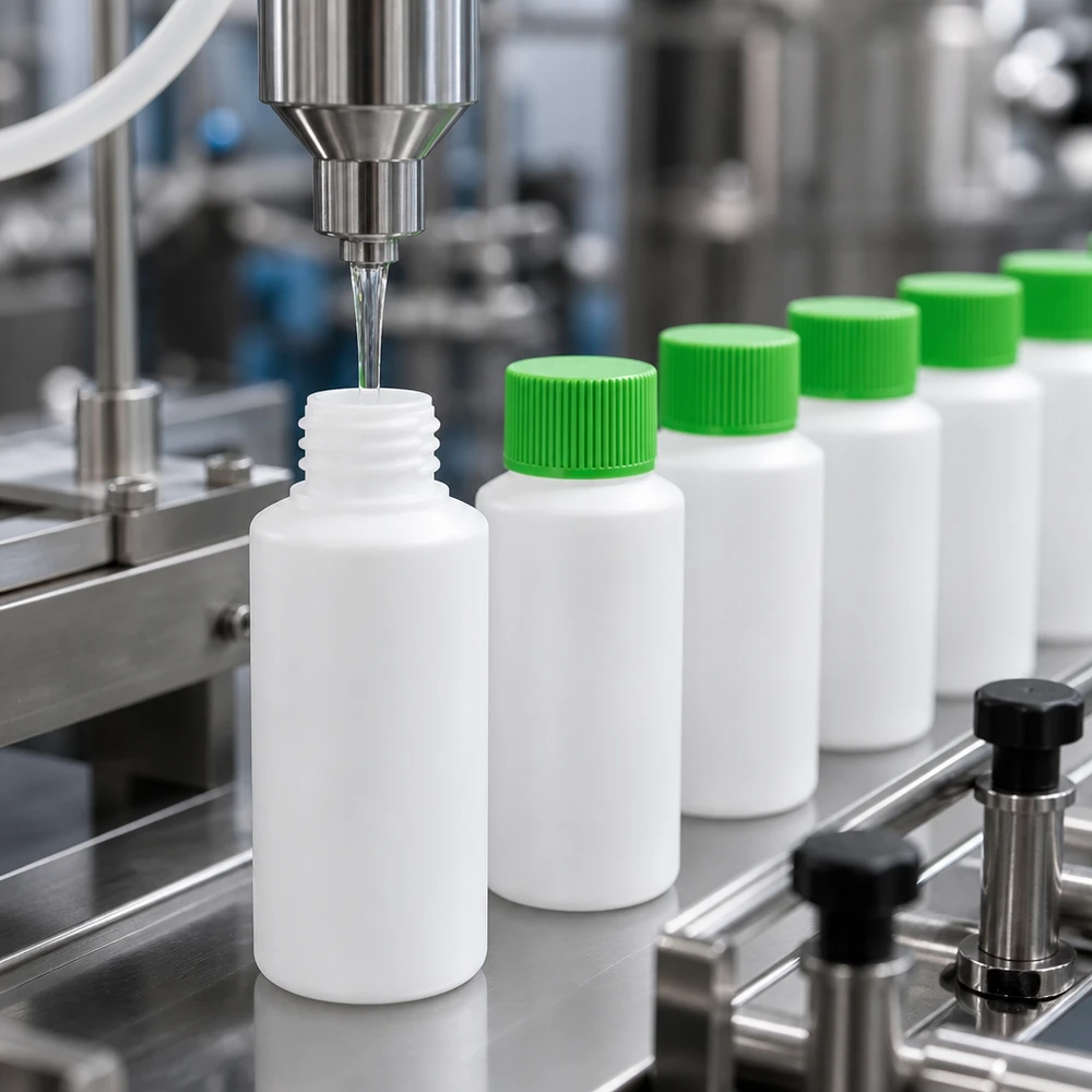 Flacon à pharmacie HDPE 30ml blanc avec bouchon vissable vert Flacon rond compact en PEHD de 30 ml, blanc, avec bouchon à vis vert, destiné aux médicaments liquides