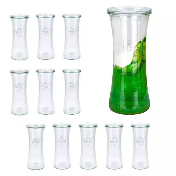 12er Set Weck Gläser 700 ml Delikatessen-Glas mit Glasdeckel