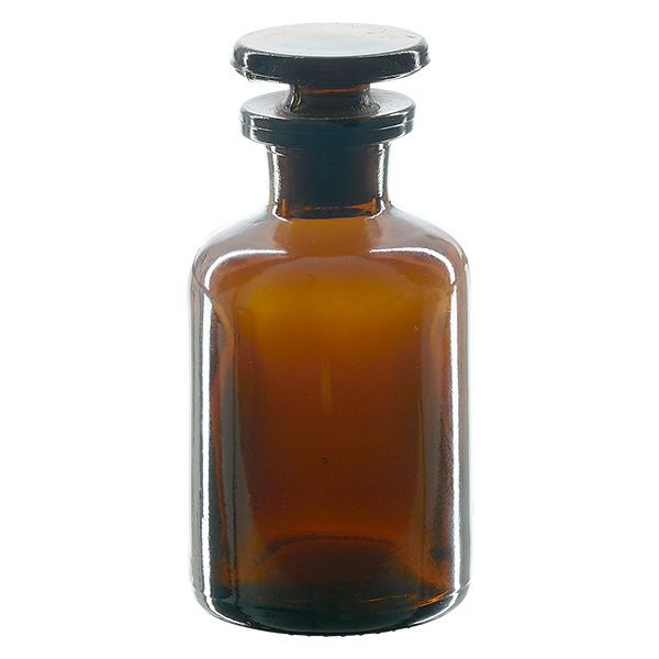 Rundschulterfl. 50ml braun Enghals Glasstopfen