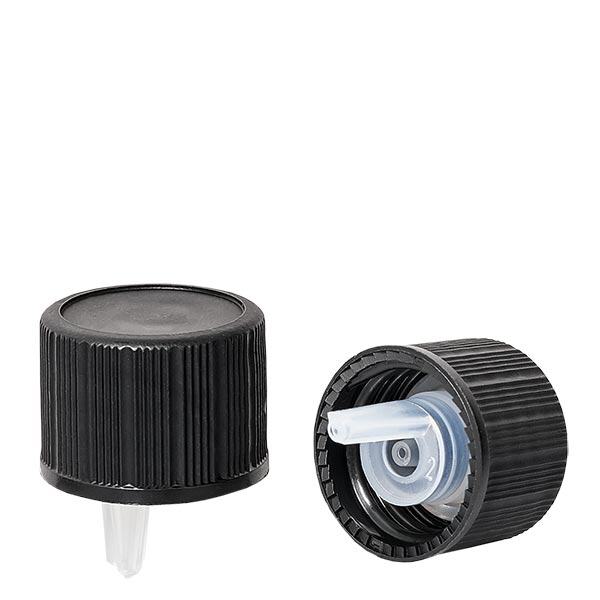 TropfVerschluss 1mm schwarz 18mm Standard