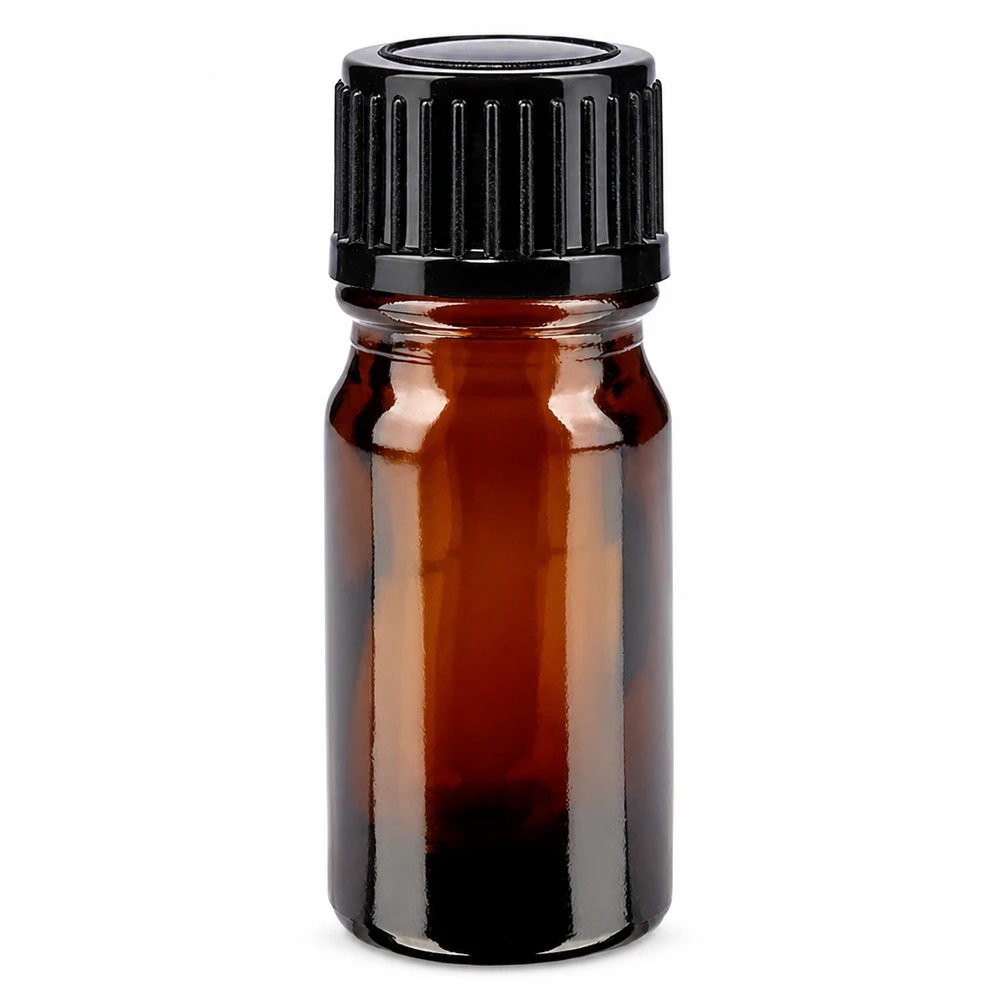 Apothekenflasche braun 5ml Schraubverschluss schwarz Standard Braune Medizinflasche 5ml Glas mit schwarzem Standardverschluss 11mm ApoGlas