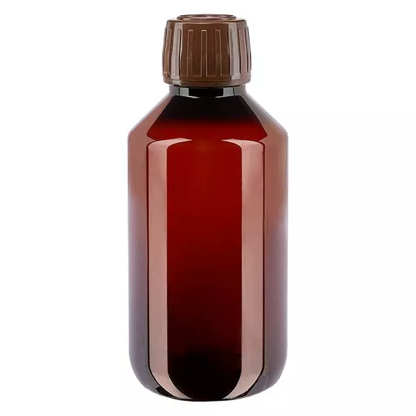Bouteille PET 200ml avec bouchon marron,bouchon d'inviolabilité