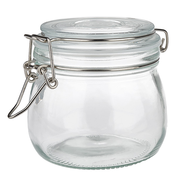 500ml Vorratsglas mit Silikonring und Bügelverschluss UNiTWIST Barattolo da 500 ml in vetro trasparente con tappo girevole per cucina e magazzino