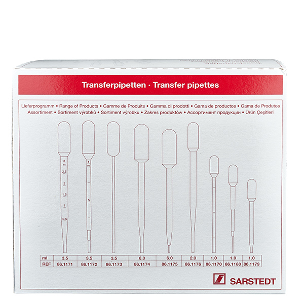 Pipetta di trasferimento, volume nominale: 6 ml, (LxL): 146 x 15 mm, mate Pipetta di trasferimento, volume nominale: 6 ml, (LxL): 146 x 15 mm, mate
