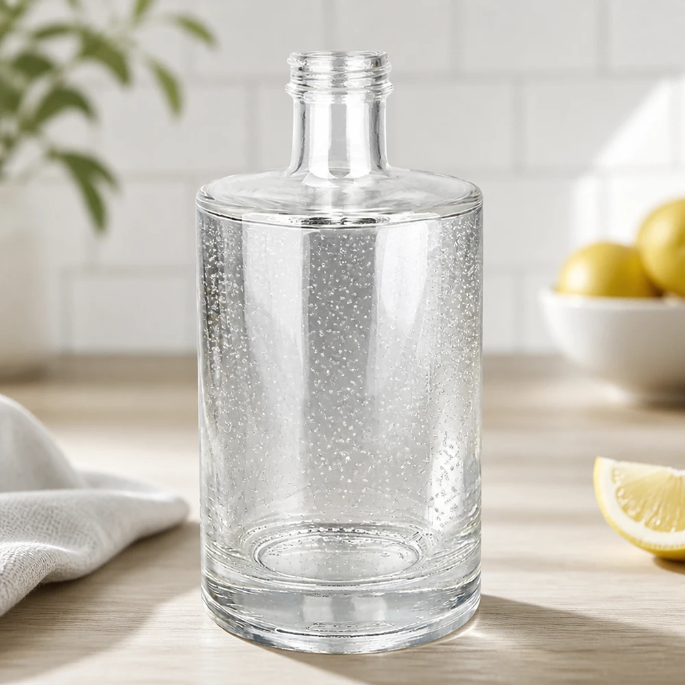 Bottiglia in vetro da 500 ml Sam UNiTWIST collo filettato Vista dettagliata della cucina con limoni e sfondo bianco