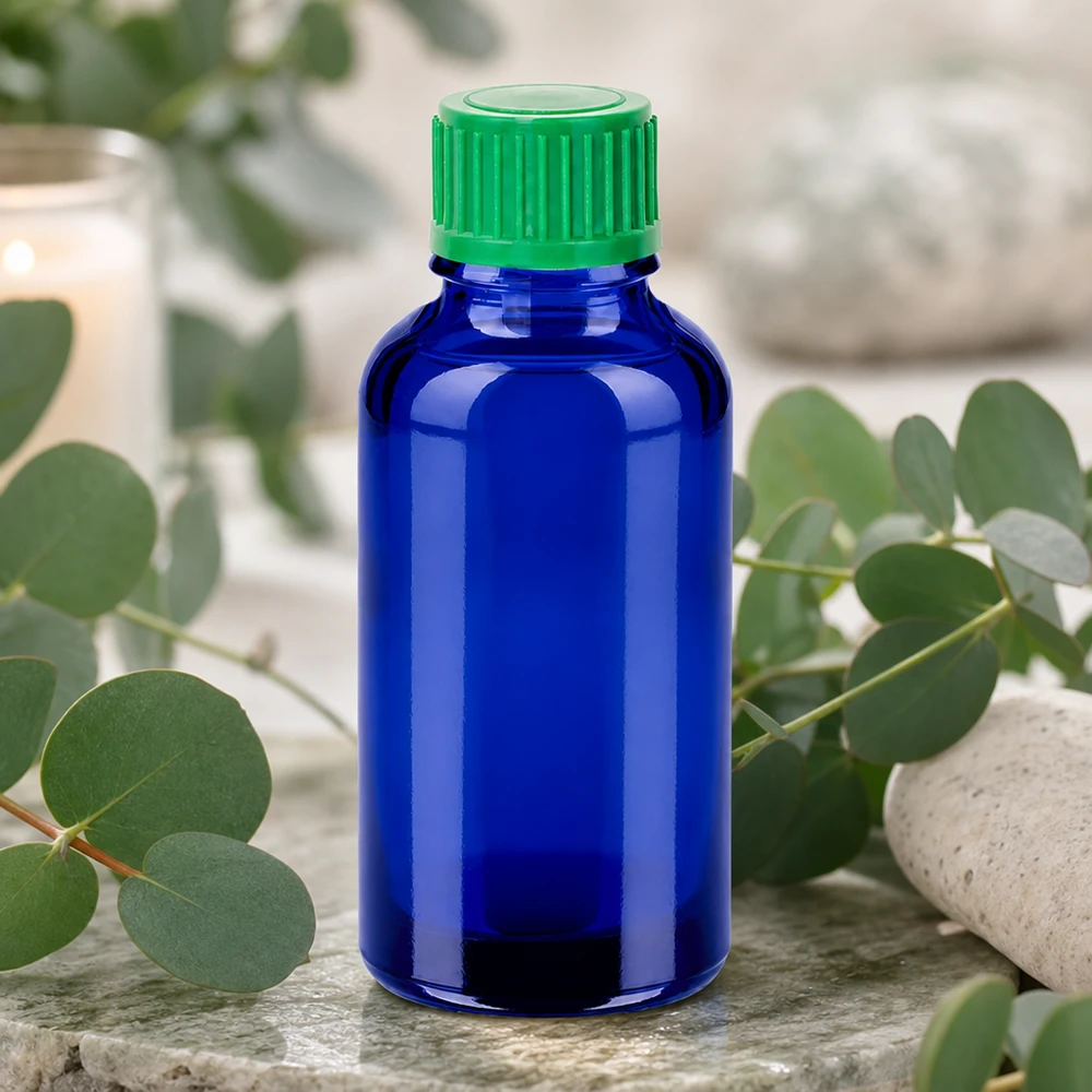 Flacone contagocce ergonomico da 30 ml con tappo verde antiscivolo per una facile manipolazione