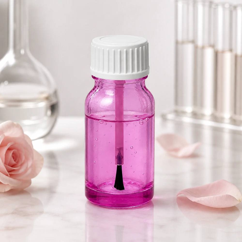 10ml Pinselflasche weiss Standard PurpleLine UT18/10 Handliche 10ml Pinselflasche weiss mit Schraubverschluss für mobile Kosmetik und Nagellack