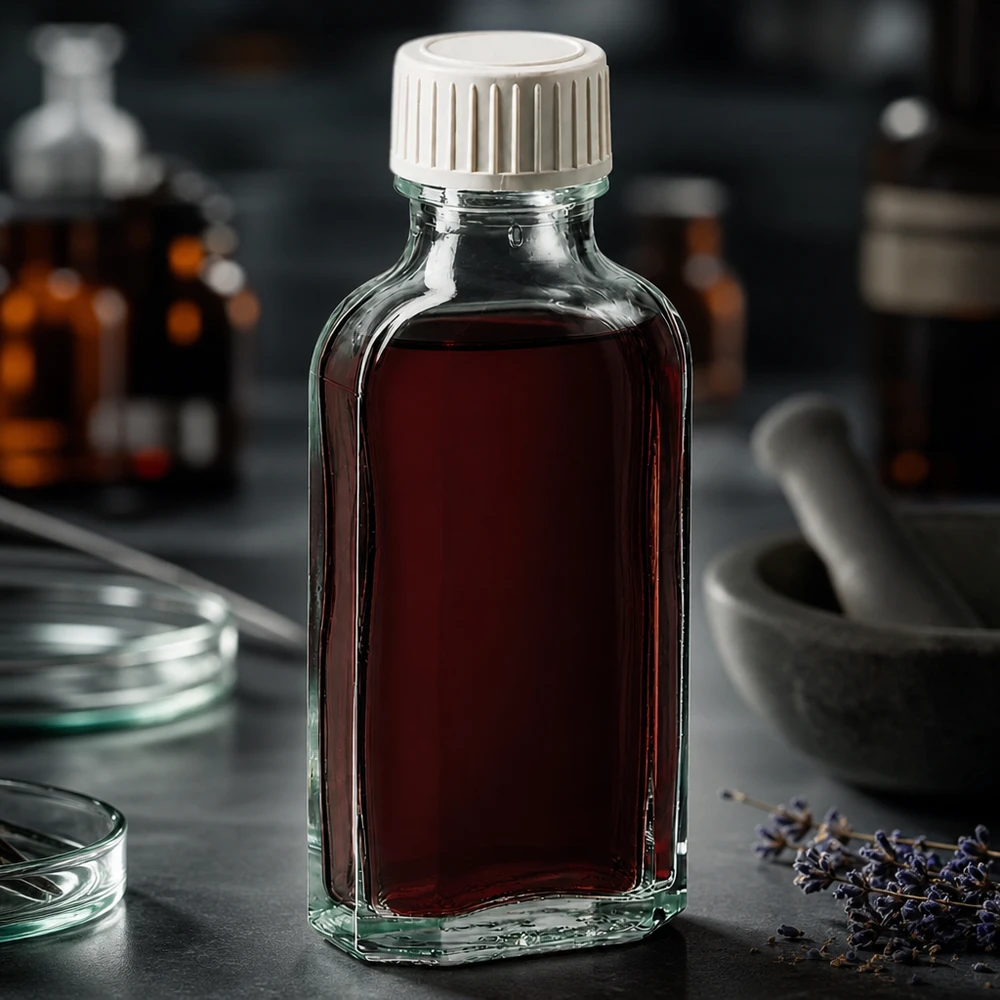 Flacone di vetro piatto da 50 ml, trasparente, con tappo a vite bianco dotato di chiusura di sicurezza per bambini