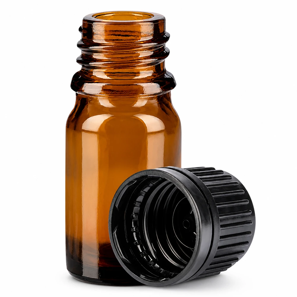 5ml Flasche 11mm Schraubverschluss schwarz Originalitätsverschluss BrownLine UT18/5 Hochwertige 5ml Glasflasche mit SV-Gewinde für sichere Lagerung von Konzentraten