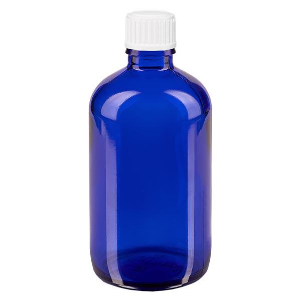 Bottiglia 100ml blu (Glo.) GR STD bianco/3mm ApoGlas Bottiglia 100ml blu (Glo.) GR STD bianco/3mm ApoGlas