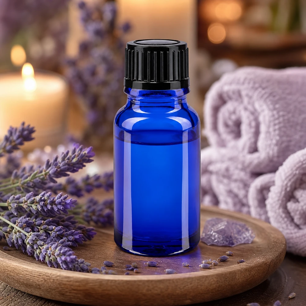 Apothekenflasche blau 10ml Schraubverschluss schwarz Standard Blaue Glasflasche 10ml mit schwarzem Schraubverschluss Standard 11mm Apoflakon