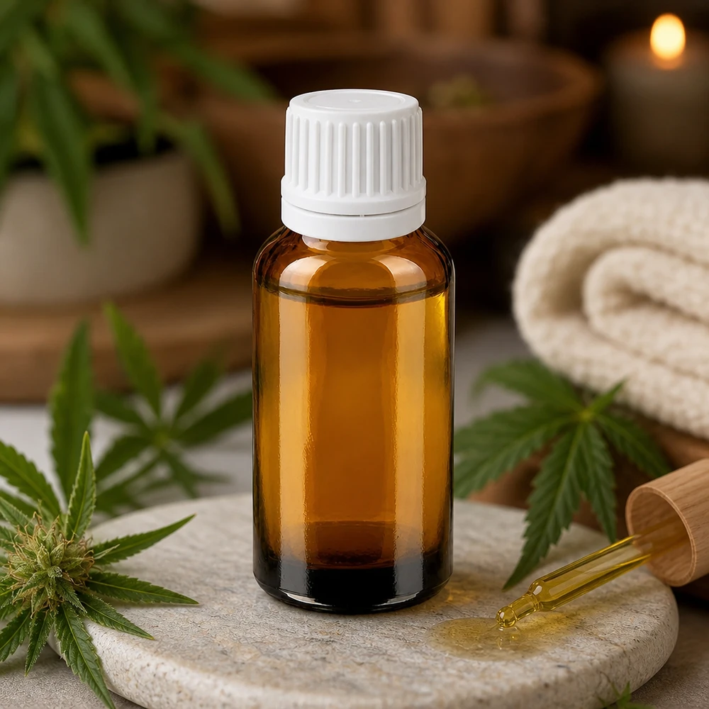 Flacone contagocce da 30 ml con vetro ambrato a protezione della luce e tappo OV a tenuta stagna