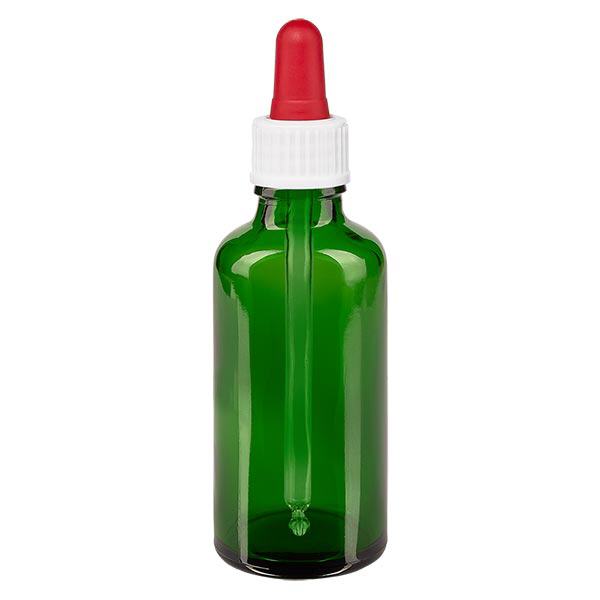 Bottiglia per pipetta verde da 50ml OV bianco/blu ApoGlas Bottiglia per pipetta verde da 50ml OV bianco/blu ApoGlas