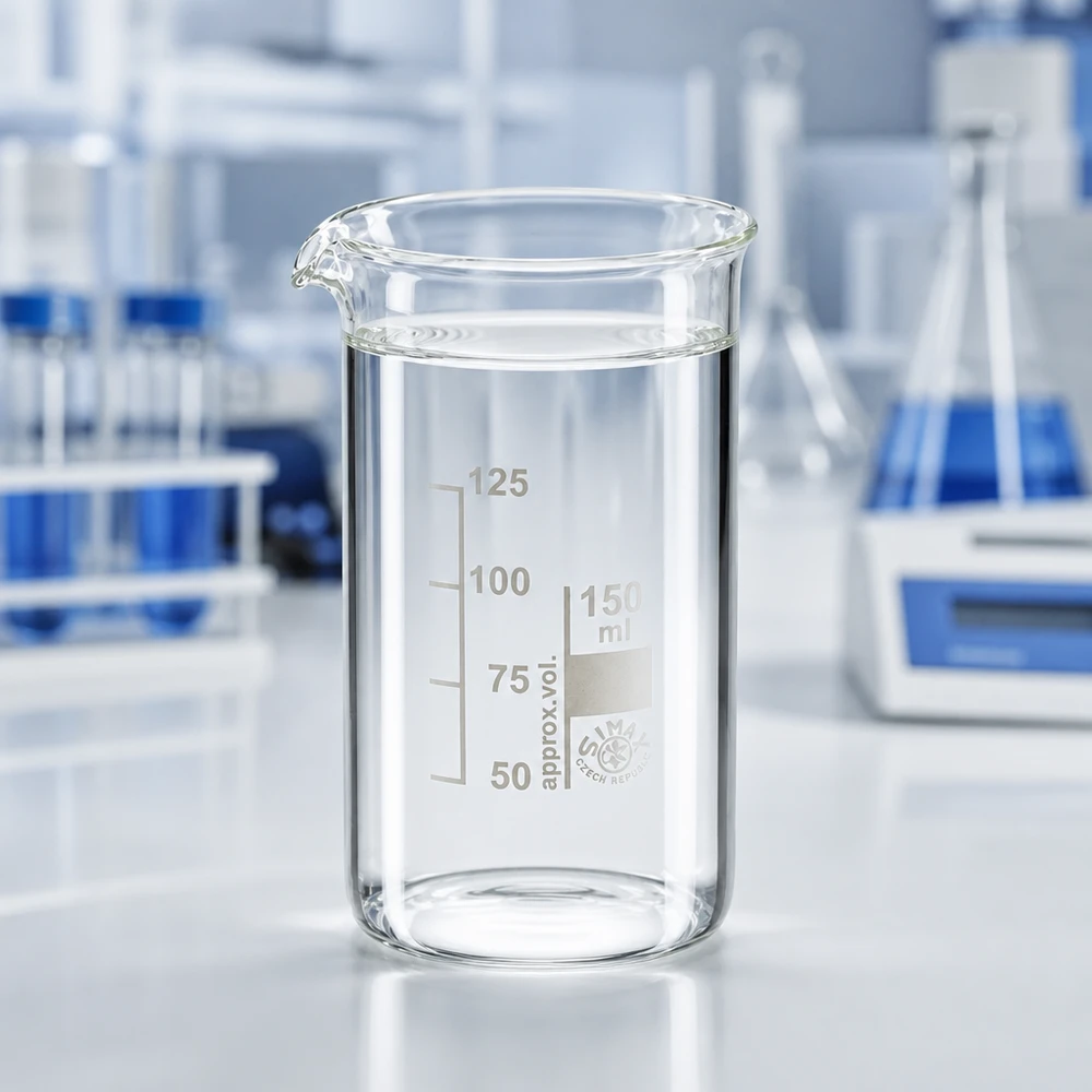 Bicchiere in vetro borosilicato da 150 ml, forma alta Bicchiere da laboratorio trasparente da 150 ml, forma alta, con scala di misurazione da 50 a 125 ml, realizzato in vetro borosilicato di alta qualità