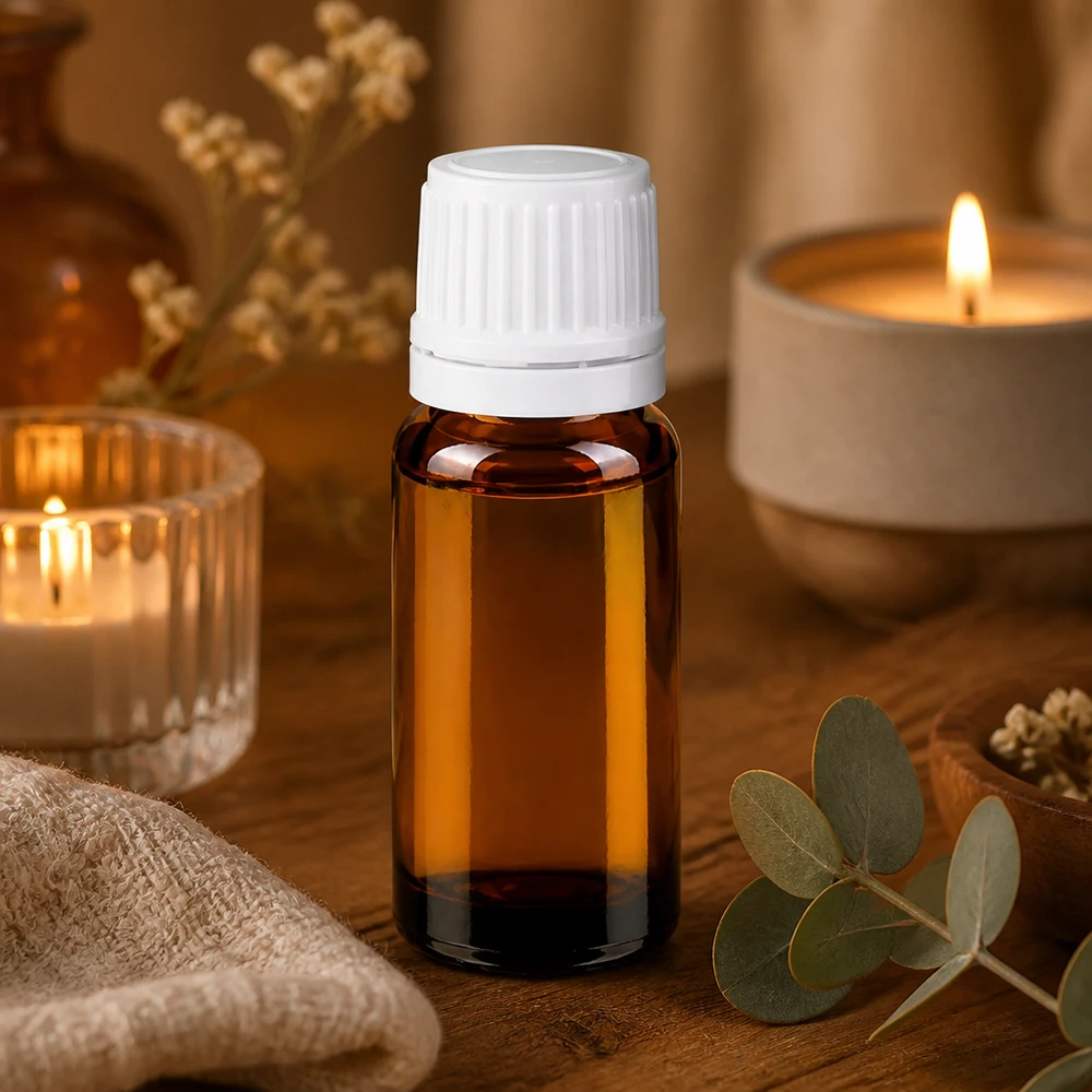 Apothekenflasche braun 10ml Schraubverschluss weiß Originalitätsverschluss Hochwertige Glasflasche 10ml in Braun mit tamperevidentem weißen Verschluss für Essenzen