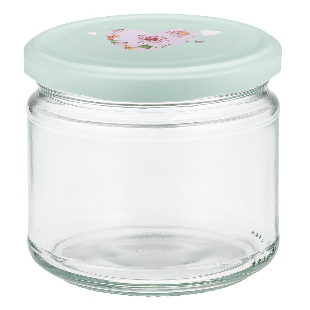Barattolo rotondo da 330 ml + coperchio BasicSeal cuore menta UNiTWIST
