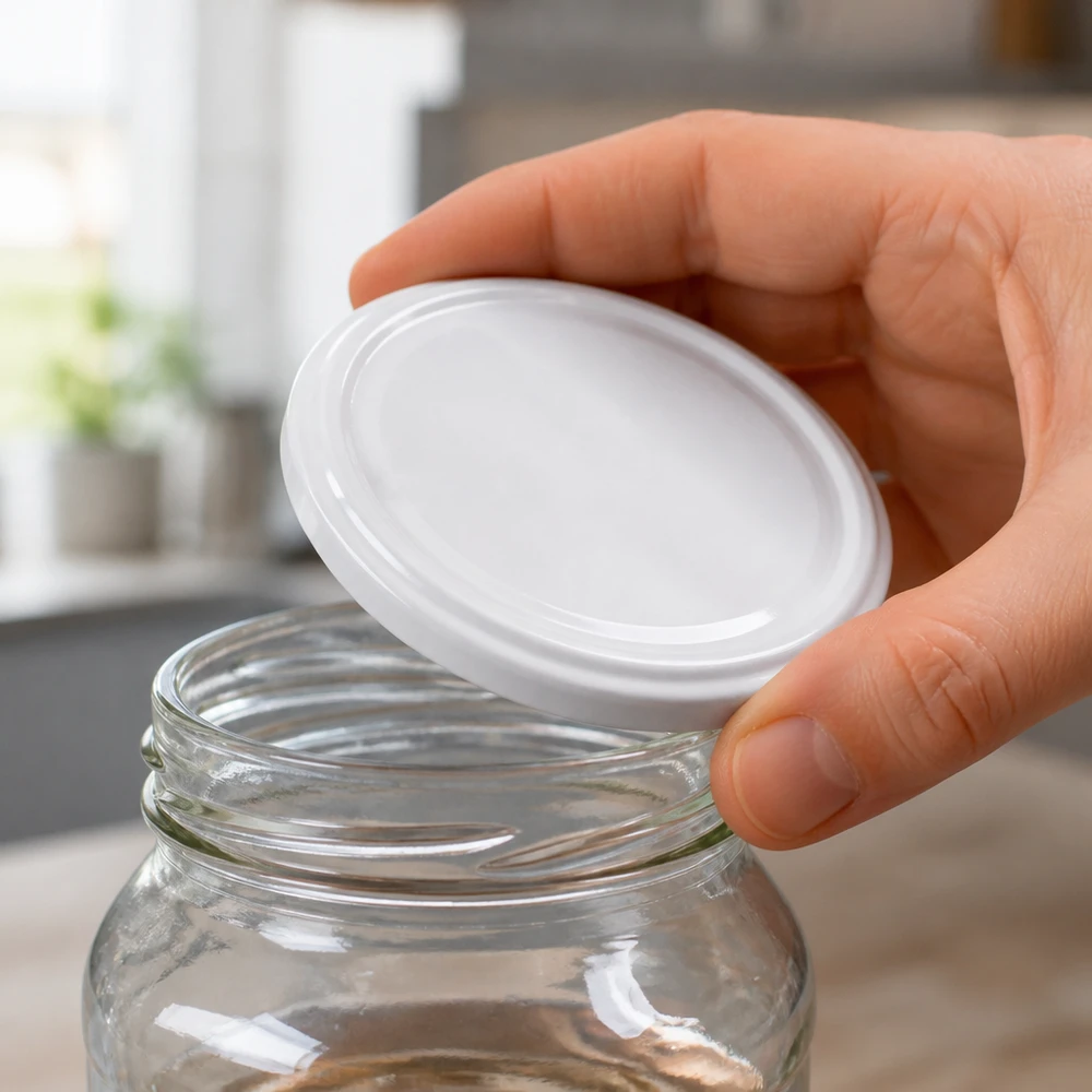 UNiTWIST TO43 weiss, BioSeal, BPA-NI, unitemp TO43 Einmachdeckel weiss BPA-NI unitemp Größe 43mm für kleine Vorratsgläser