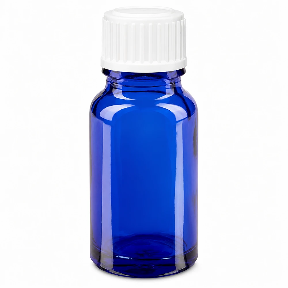 Blaues Apothekerfläschchen 10ml Glas für ätherische Öle und Medikamente