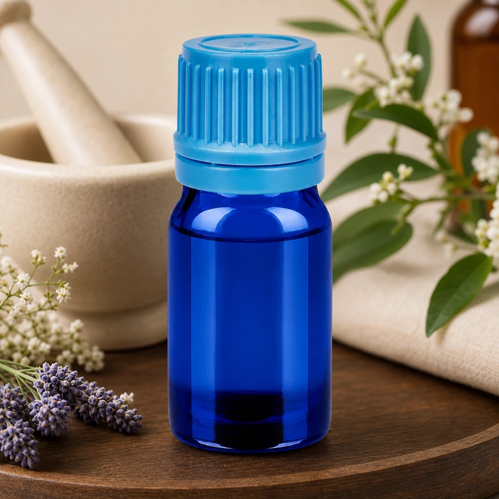 5ml Flasche 11mm Schraubverschluss blau Originalitätsverschluss BlueLine UT18/5 Premium 5ml blaue Glasflasche mit Schraubgewinde UT18 für pharmazeutische Kleinmengen