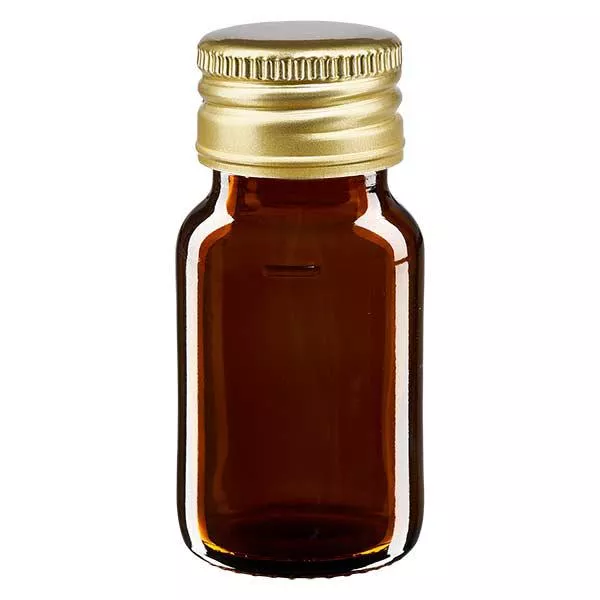 Bouteille médicale de 30ml brune avec bouchon en aluminium or Bouteille médicale de 30ml brune avec bouchon en aluminium or