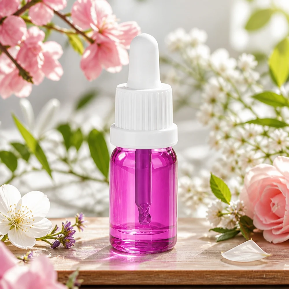 5ml Pipettenflasche weiss Originalität Schraubverschlusserschluss PurpleLine UT18/5 Lichtschützende 5ml Glasflasche violett mit benutzerfreundlicher weißer Pipettenkappe