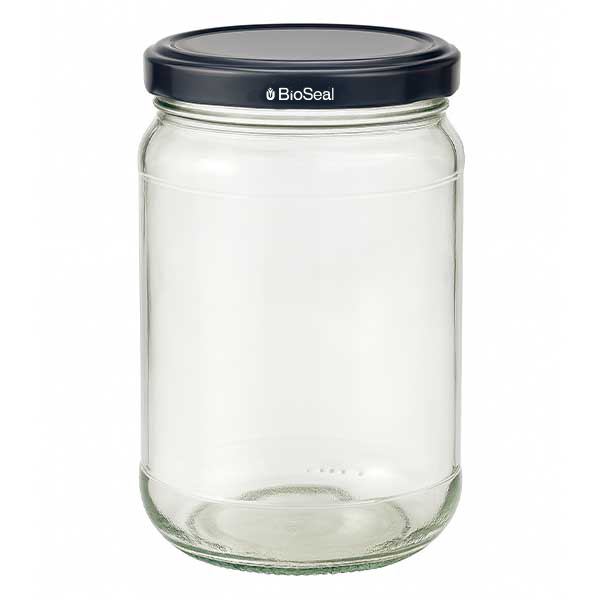 305ml Rundglas + BioSeal Deckel schwarz UNiTWIST