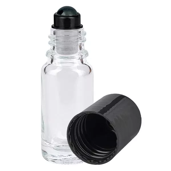 Flacon de déodorant en verre clair 10 ml, déo à bille vide Flacon de déodorant en verre clair 10 ml, déo à bille vide