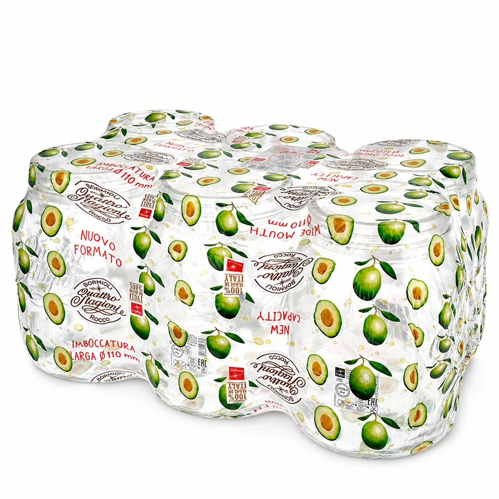 Quattro Stagioni vaso domestico 2000ml con decorazione avocado Barattolo per conserve da cucina e da stoccaggio