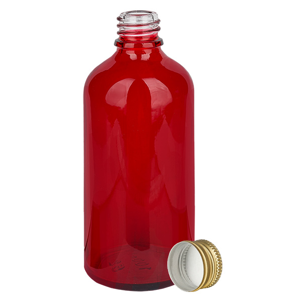 100ml Flasche 11mm Schraubverschluss Alu-Gold Standard RedL. UT18/100