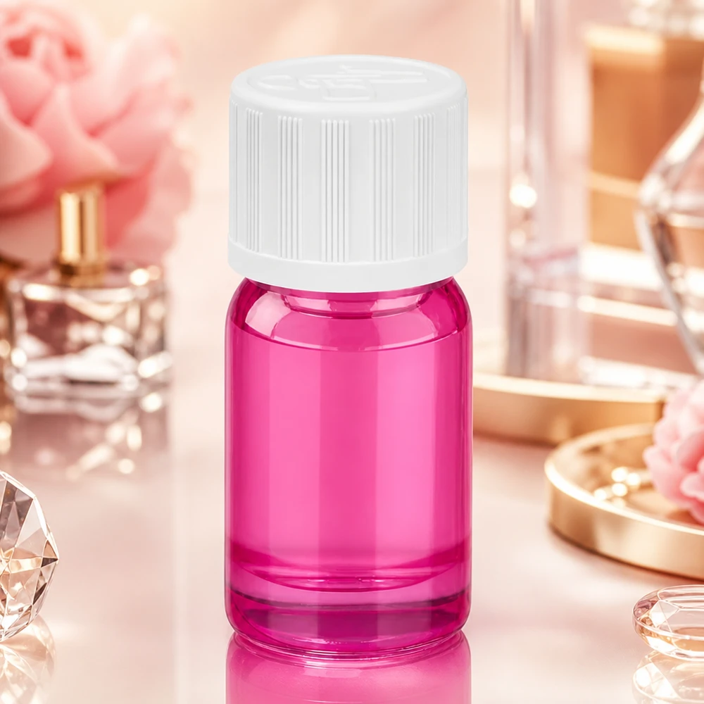 5ml Flasche 11mm Schraubverschluss weiß Standard Kindersicher PurpleLine UT18/5 Dekorative violette 5ml Glasflasche mit mattem Verschluss ideal für Geschenke und Präsentation