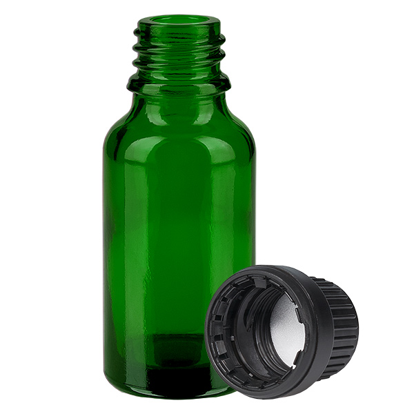 20ml Flasche 11mm Schraubverschluss schwarz Originalitätsverschluss GreenLine UT18/20