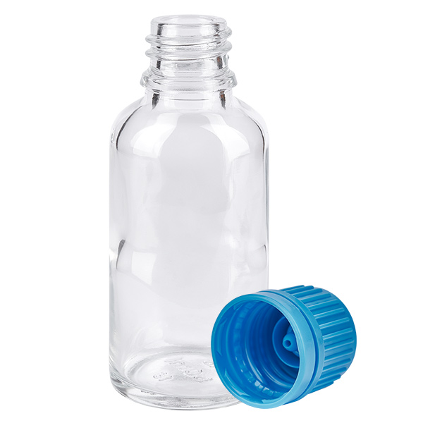 30ml Flasche 11mm Schraubverschluss blau Originalitätsverschluss ClearLine UT18/30