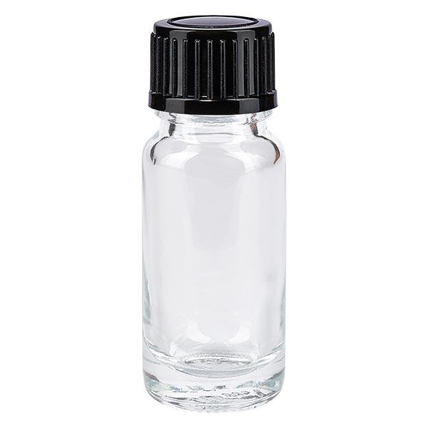 Flacone contagocce trasparente da 10 ml STD nero/1mm ApoGlas Flacone contagocce trasparente da 10 ml STD nero/1mm ApoGlas