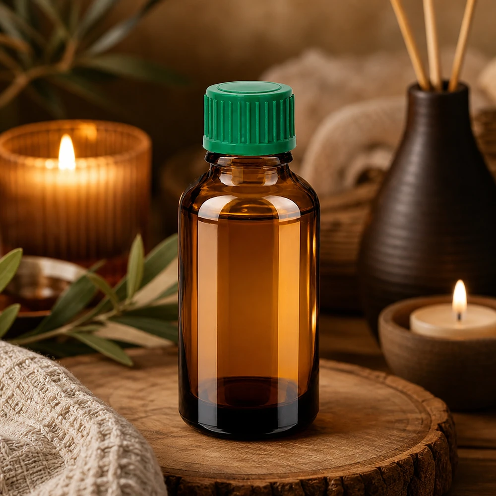 Pratico flacone dosatore da 30 ml in vetro scuro con tappo verde per un gocciolamento preciso