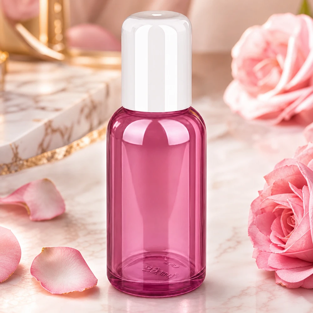 30ml Roll-On Flasche weiss Standard PurpleLine UT18/30 Stilvolle 30ml Glasflasche mit Roll-On System in Purple-Design perfekt für unterwegs