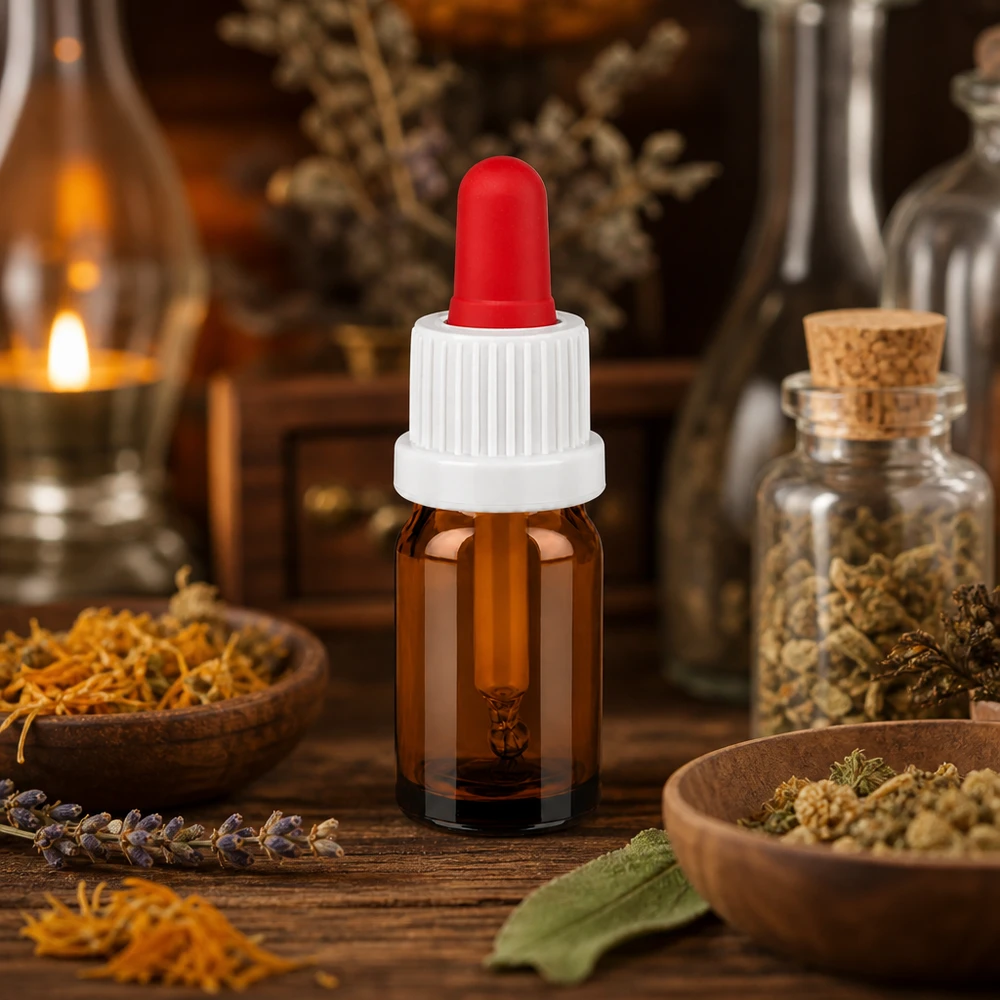 Flacone per pipette da 5 ml di alta qualità in vetro ambrato con protezione dai raggi UV e tappo ergonomico per pipette