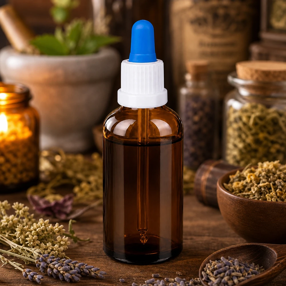 50ml Pipettenflasche weiß/blau Originalitätsverschluss BrownLine UT18/50 Medizinflasche 50ml mit ergonomischer Pipette für Labor und Heilpraktiker-Praxis