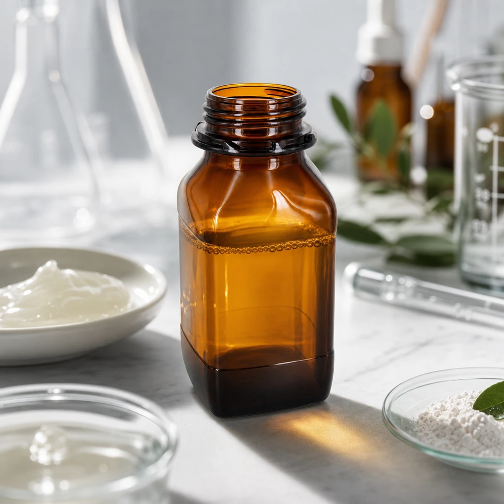 Bouteille en verre ambré de 500 ml à large goulot - Idéale pour vos substances précieuses Bouteille professionnelle de 500 ml pour produits chimiques avec filetage pour une fermeture sûre en laboratoire