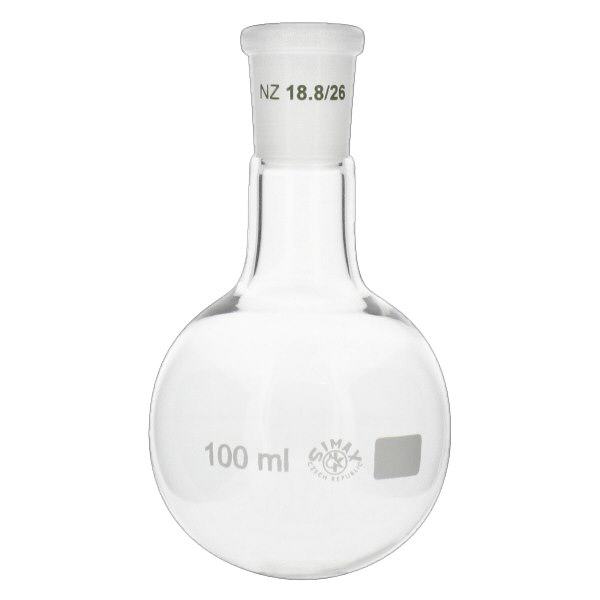 Pallone a fondo tondo 100ml con giunto standard smerigliato (19/26) Pallone a fondo tondo 100ml con giunto standard smerigliato (19/26)