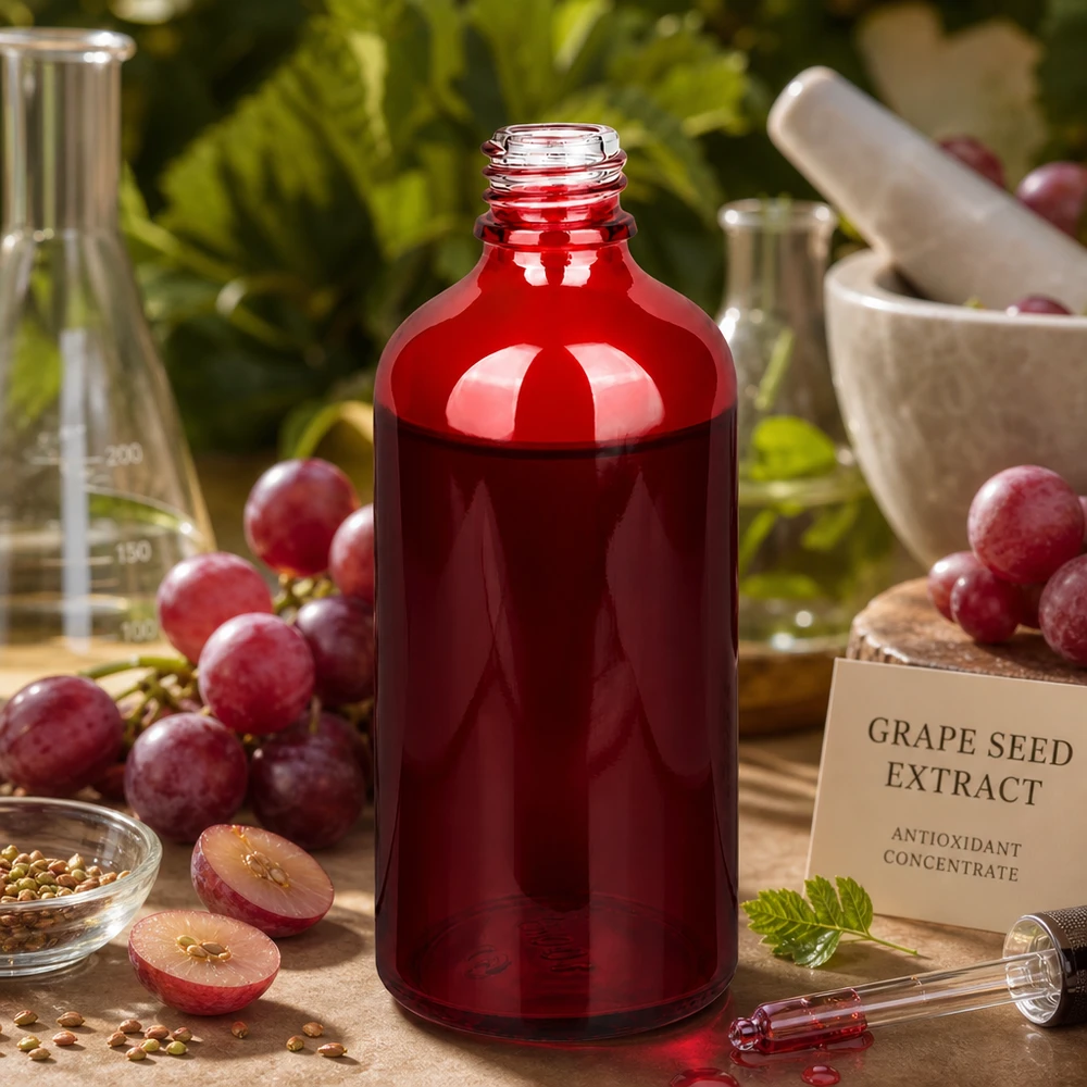 Bottiglia in vetro rosso RedLine con volume di 100 ml e sistema di chiusura universale UNiTWIST