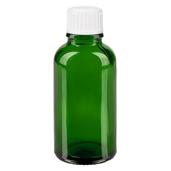 Apothekenflasche grün 30ml Schraubverschluss weiß Standard