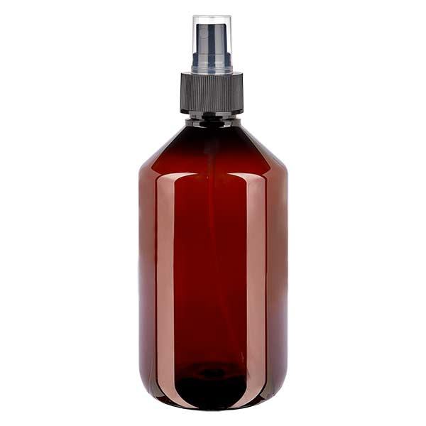 Bottiglia in PET da 500ml con nebulizzatore nero Bottiglia in PET da 500ml con nebulizzatore nero