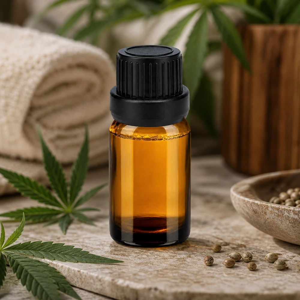 Flacone contagocce da 5 ml in vetro ambrato con tappo a vite nero per oli ed estratti naturali