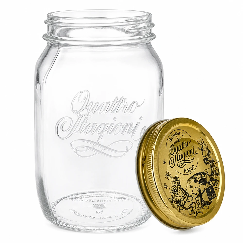 Quattro Stagioni vaso da conserva 1000ml con coperchio rimovibile vista dettagliata vaso da conserva italiano