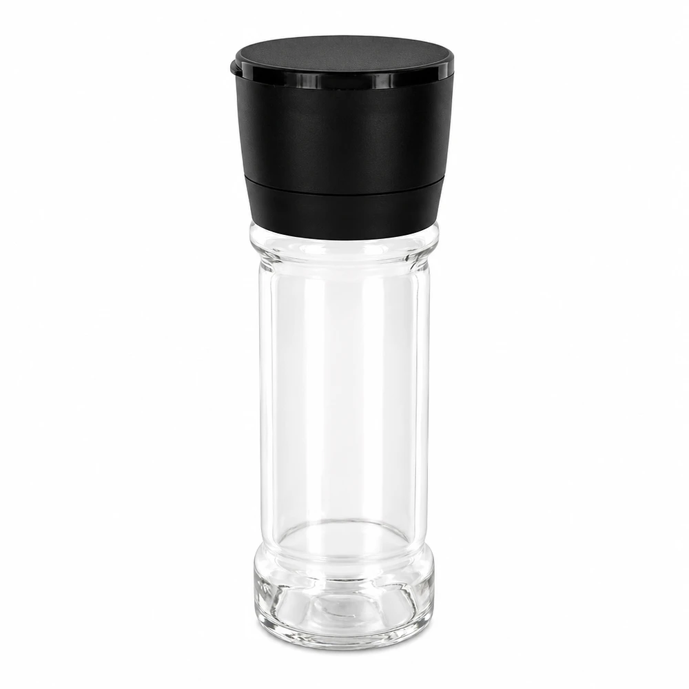Pot à sel/épices 100 ml avec moulin Vario noir Nachfüllbares Salz- und Gewürzglas mit schwarzer Vario Mühle 100ml Fassungsvermögen