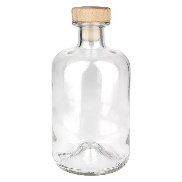 500ml Glasflasche "Luna" mit Holzgriff-Korken UNiTWIST 500ml Glasflasche "Luna" mit Holzgriff-Korken UNiTWIST